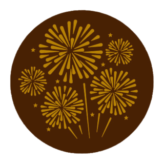 Firework - Chocolate Decorations - Round Plaque - 280 pcs
