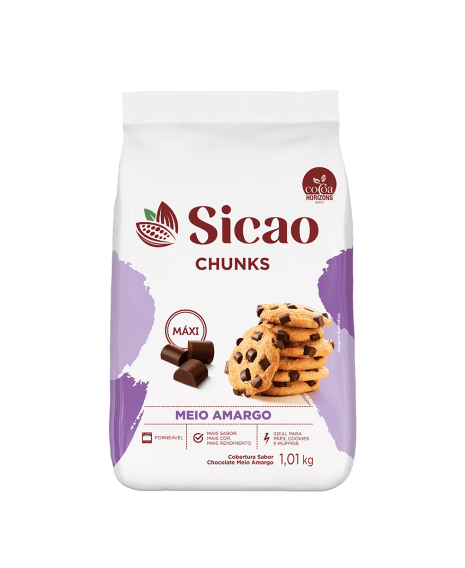 Chunks Maxi Cobertura Fracioanda Meio Amargo Sicao 1,01 kg