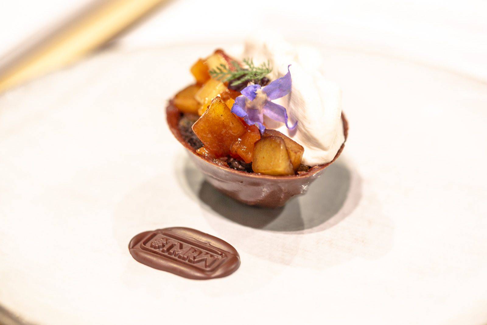 Young walnuts with chocolate and plums