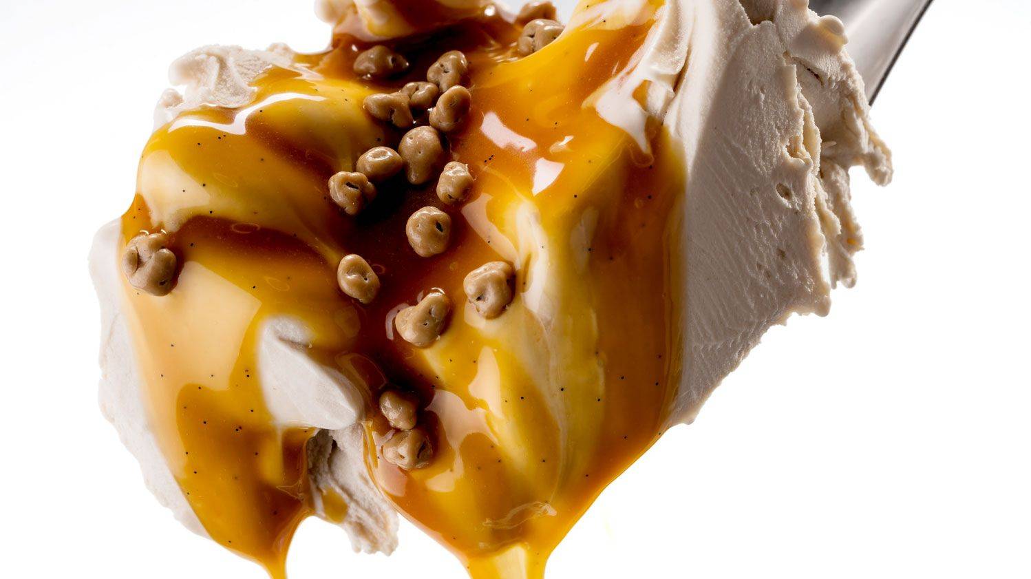 GLACE À LA NOIX DE MACADAMIA-CARAMEL SALÉ-PÉPITES DE CACAO ZÉPHYR CARAMEL