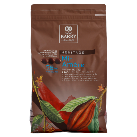COBERTURA CHOCOLATE NEGRO - MI-AMÈRE  58% - PISTOLES - 5 KG