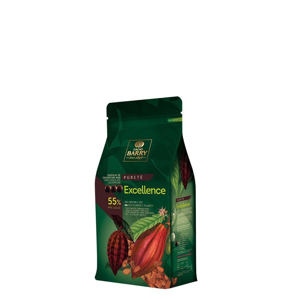 Cacao Barry - DARK COUVERTURE - EXCELLENCE 55% - PISTOLS - 1KG BAG