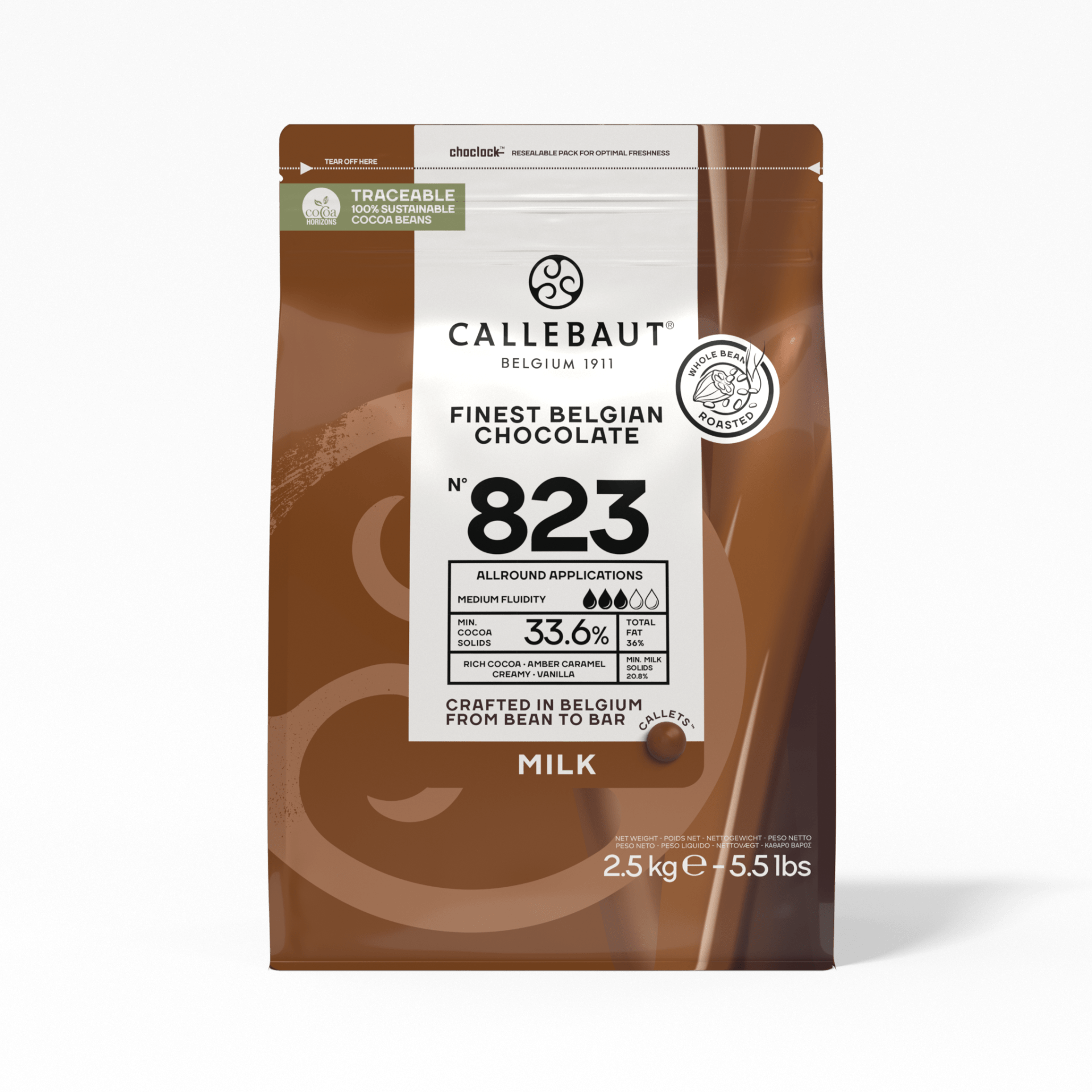 Callebaut Callebaut Milk Chocolate 823 2 5kg Callets Callebaut Callebaut Milk Chocolate 823 2 5kg Callets