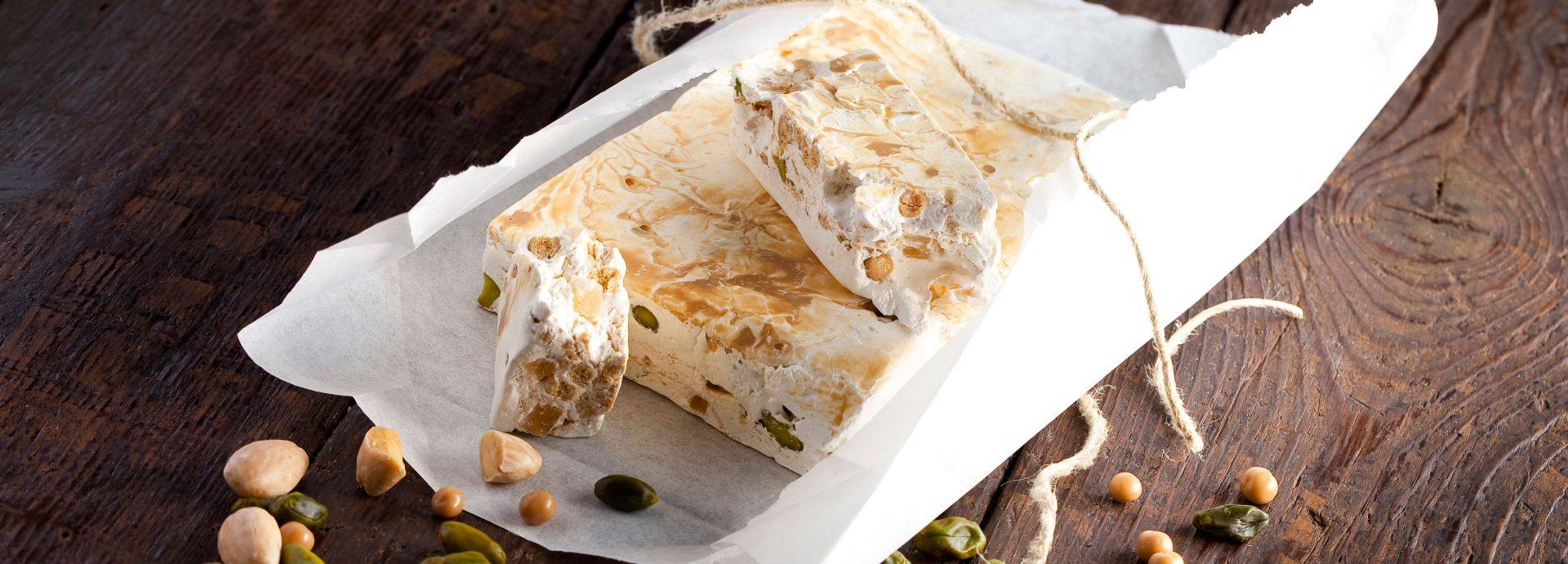 Crispearls and ginger nougat