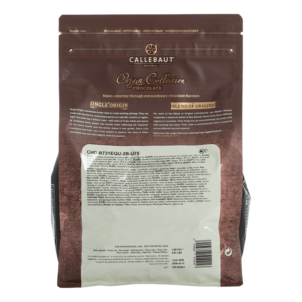 Dark Origin Chocolate - Ecuador - 2.5kg Callets (5)