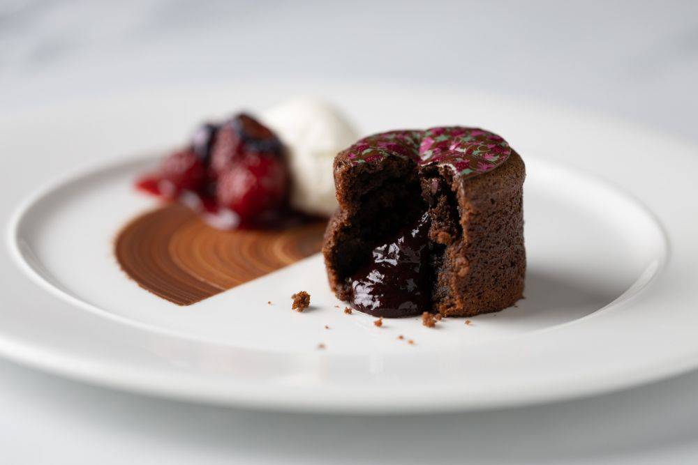 Vegan NXT M_lk Chocolate Fondant with a Trio Berry Centre