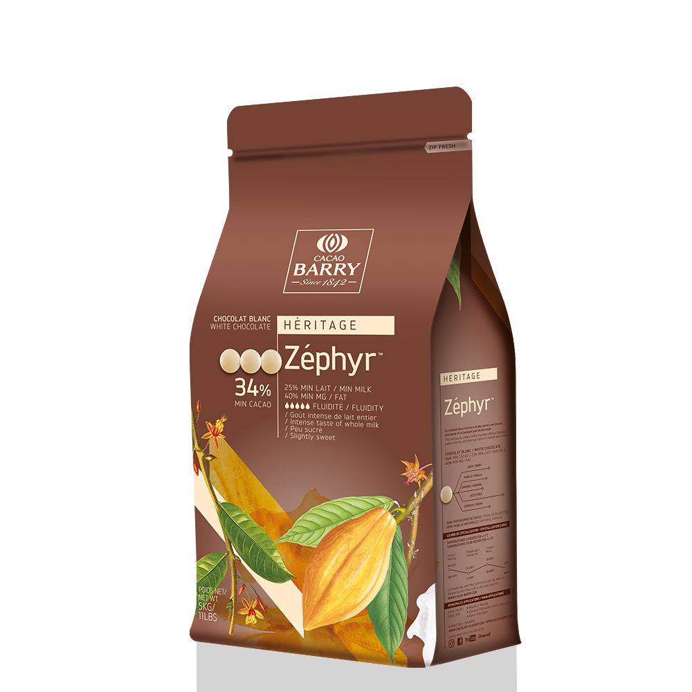 Cacao Barry - WHITE CHOCOLATE - ZÉPHYR™ 34% - PISTOLS - 5KG BAG