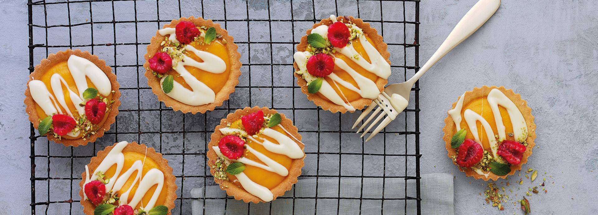 White Chocolate and Mango Tartlets