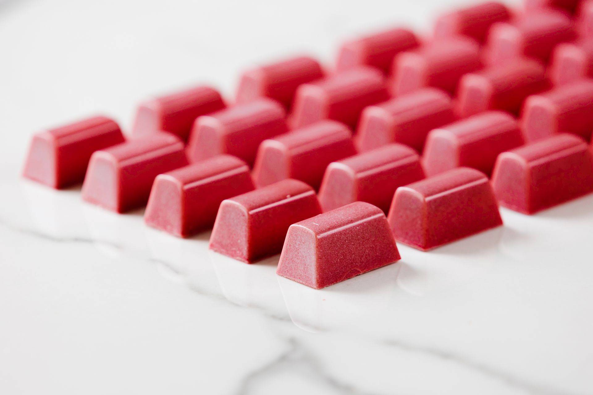 Raspberry and Litchi Praline