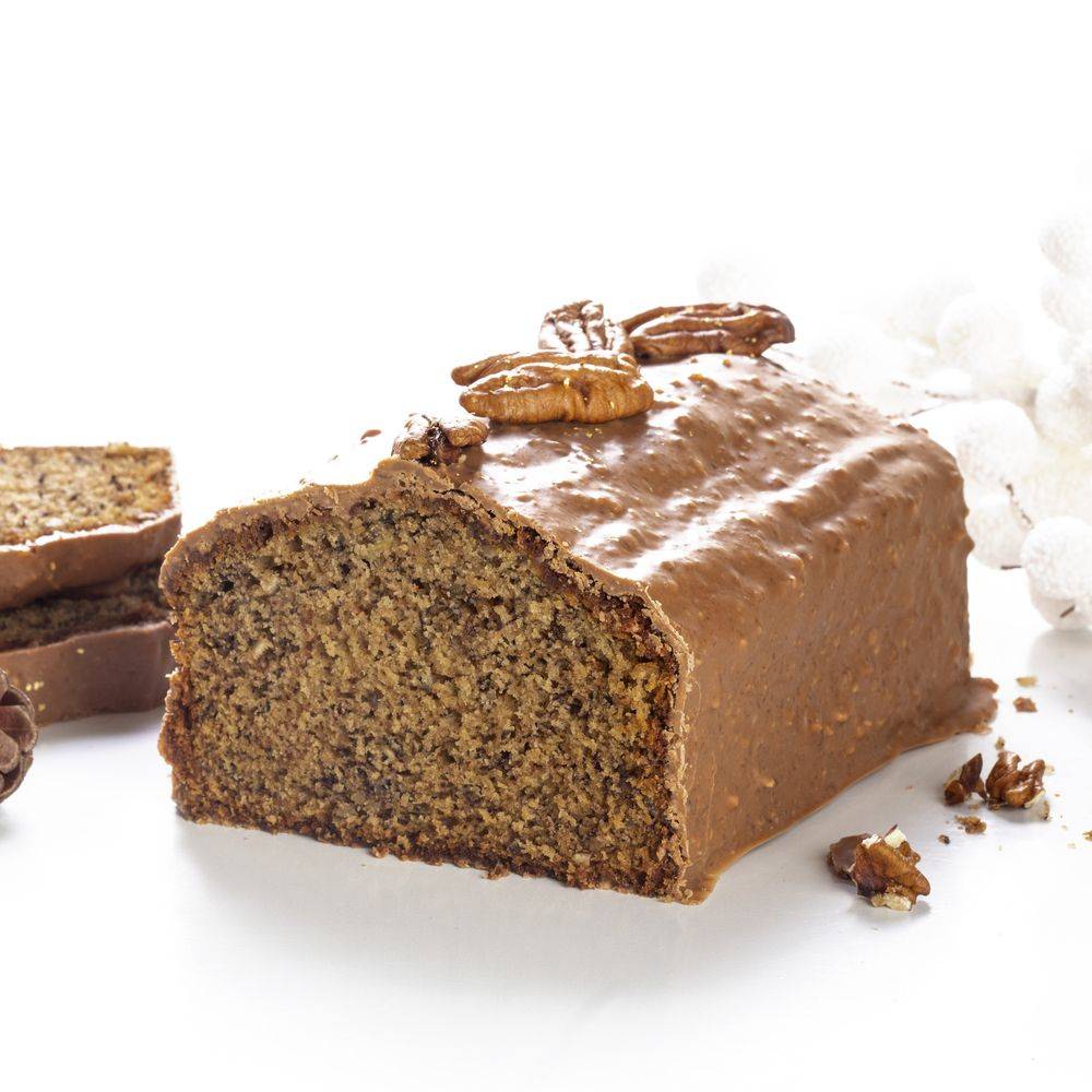 Loaf cake de banana com praliné de Pecans