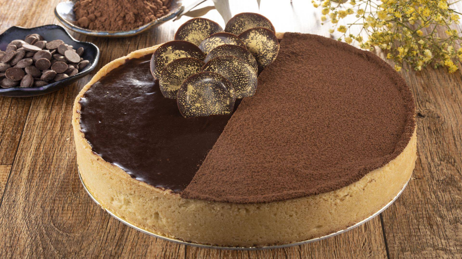 Torta de caramelo e chocolate