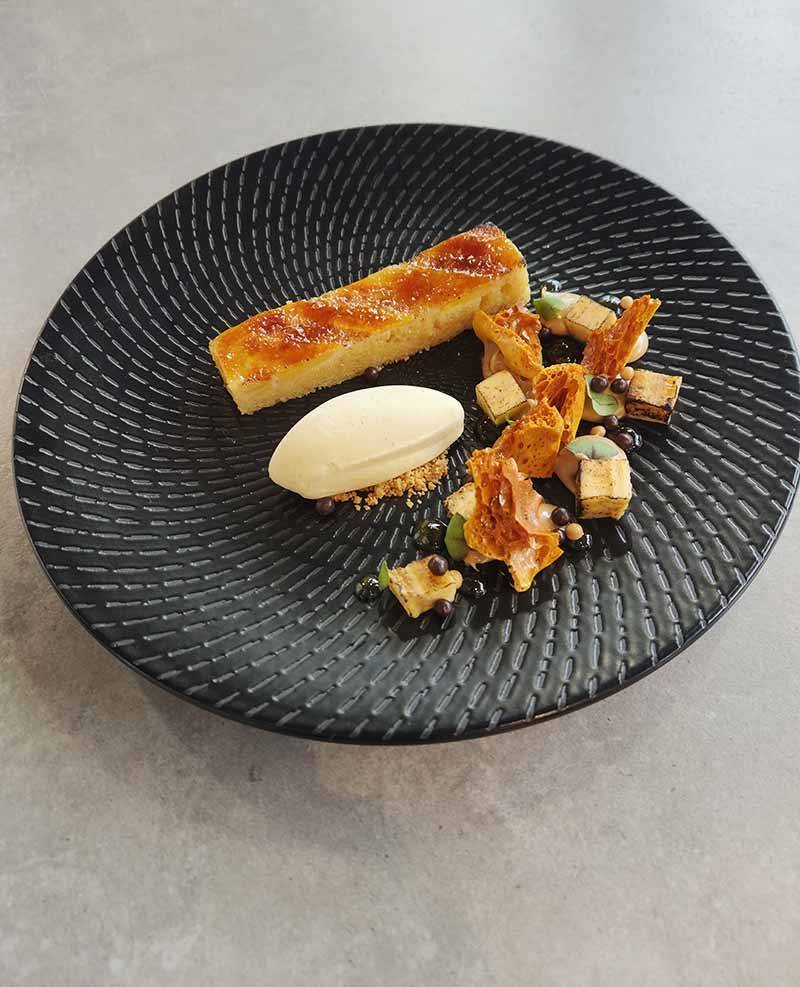 Torched Banana Malva Pudding