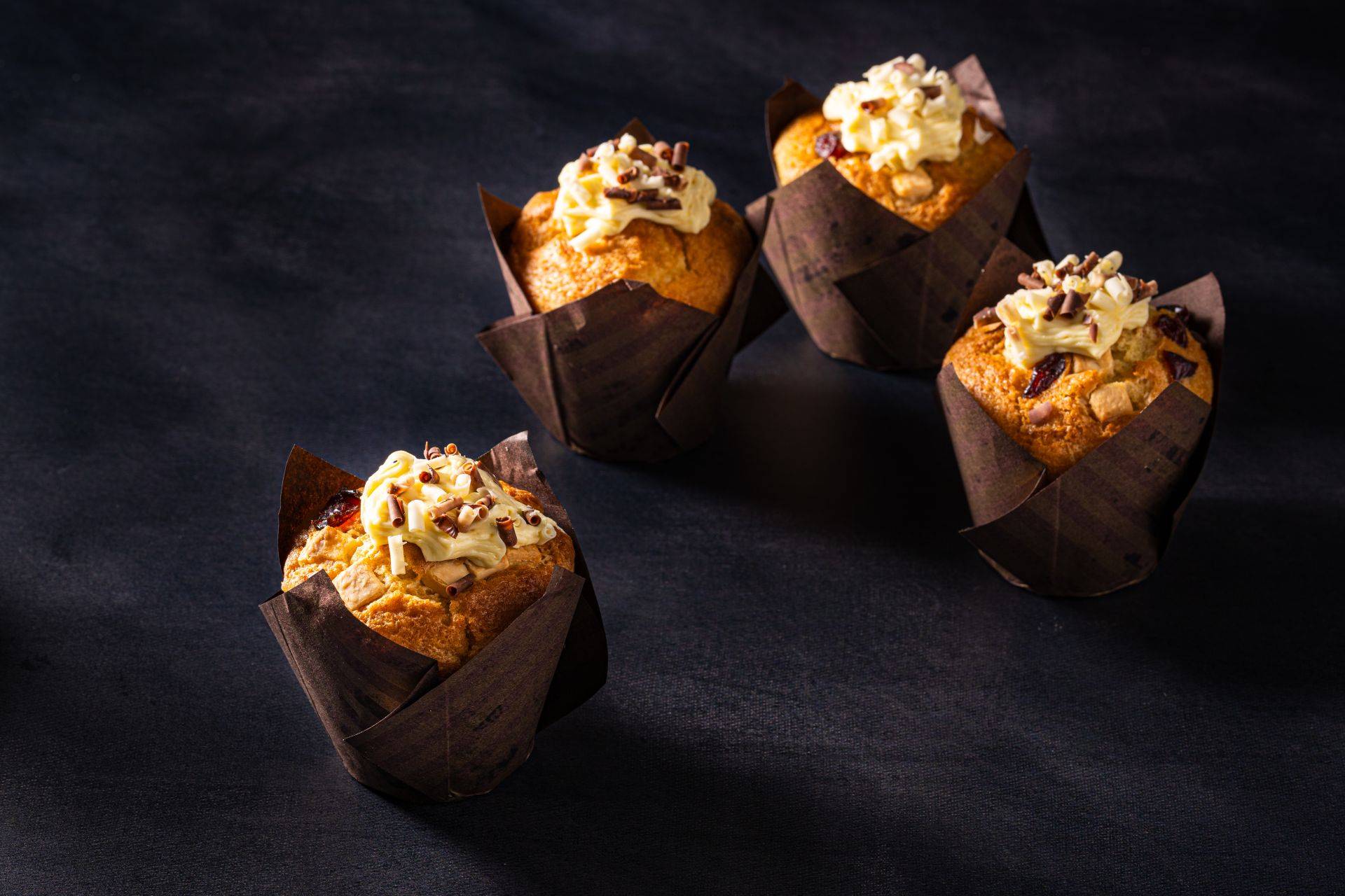 White Chocolate, Cranberry and Clementine Muffin