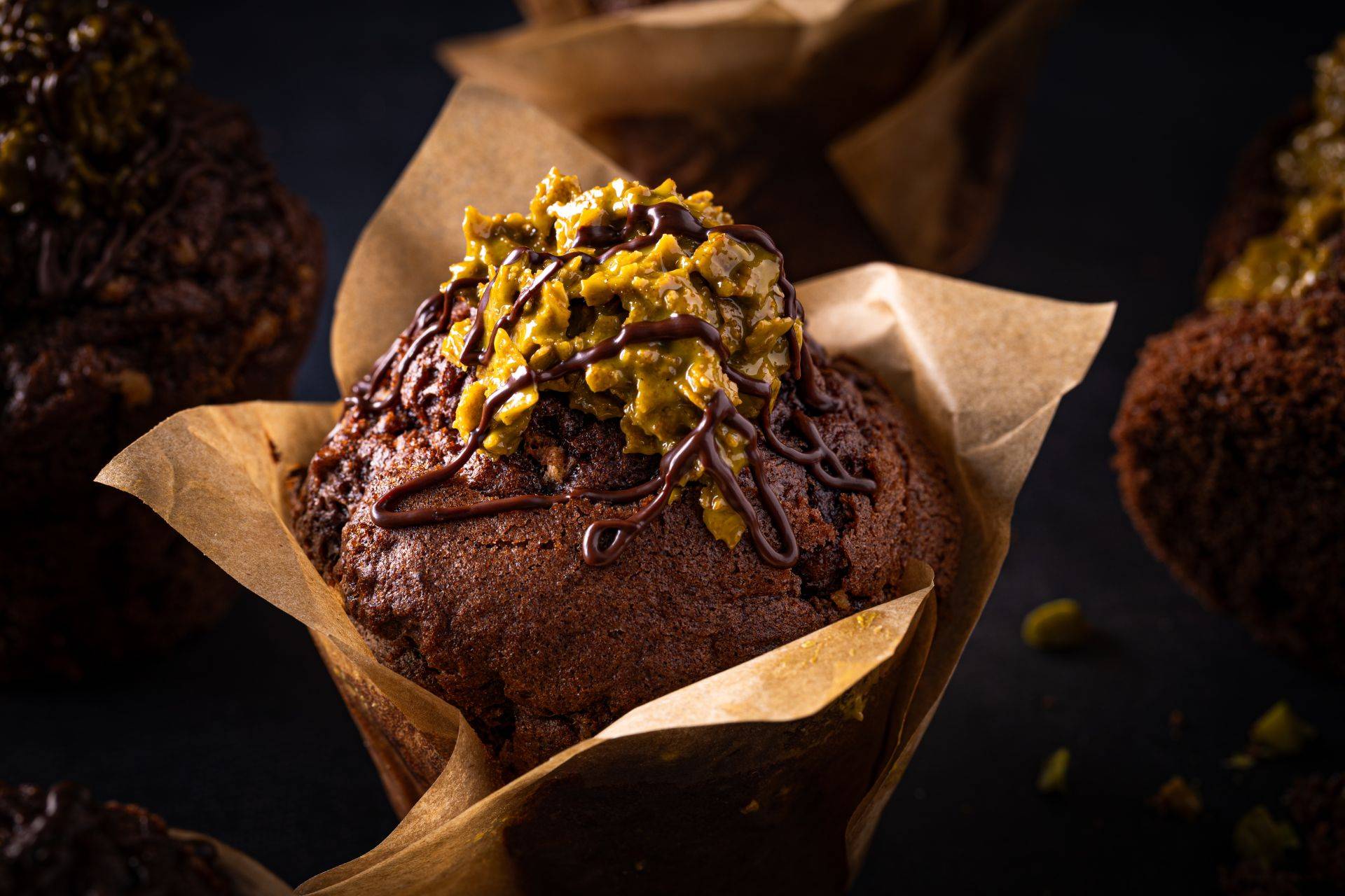 Dark Chocolate Pistachio Muffin