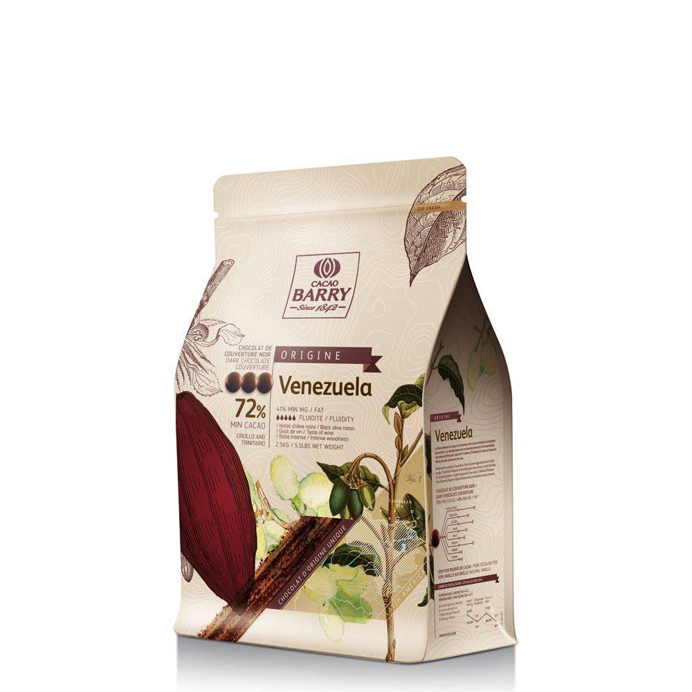 Cacao Barry - DARK COUVERTURE - VENEZUELA 72% - PISTOLS - 2.5KG