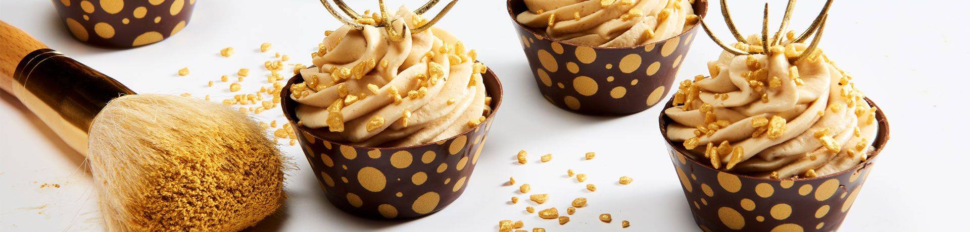 VERRINAS DE BOLAS DORADAS AL CARAMELO