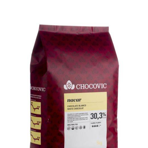 COBERTURA CHOCOLATE BLANCO - NACAR - GOTAS - 5 KG