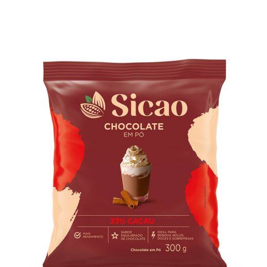 Chocolate em Pó Sicao 33% - 300 g