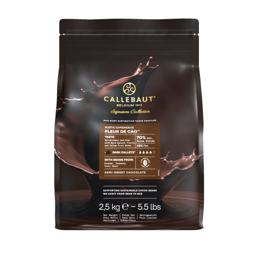 Callebaut Signature Collection - Dark Origin Chocolate - Rustic Fleur de Cao - 2.5kg - Callets