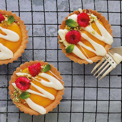 White Chocolate and Mango Tartlets