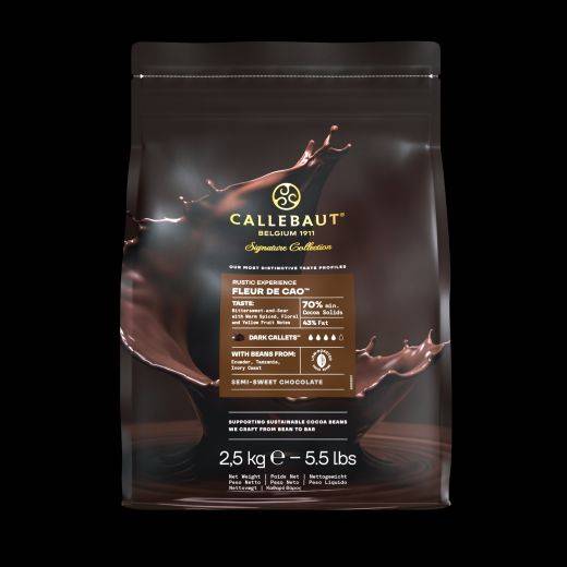 Callebaut Signature Collection - Dark Origin Chocolate - Rustic Fleur de Cao - 2.5kg - Callets