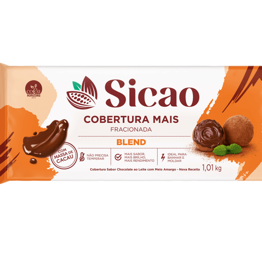 Cobertura Fracionada Sabor Chocolate Blend Sicao Mais - Barra 1,01 kg