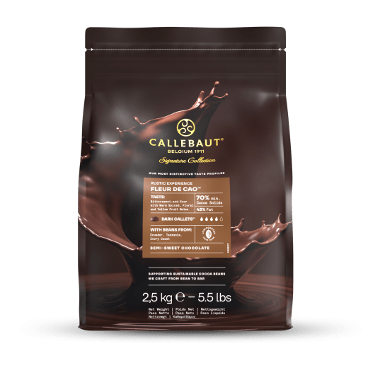 Callebaut Signature Collection - Dark Origin Chocolate - Rustic Fleur de Cao - 2.5kg - Callets
