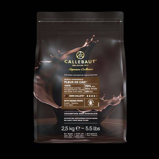 Callebaut Signature Collection - Dark Origin Chocolate - Rustic Fleur de Cao - 2.5kg - Callets