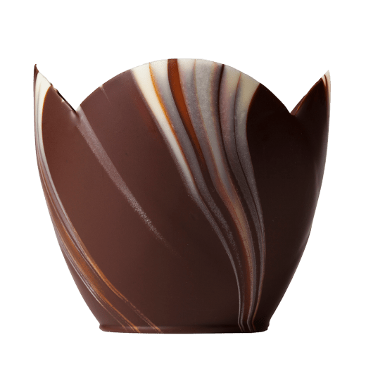 COUPES TULIPES EN CHOCOLAT MARBRE
