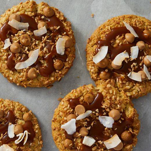 Biscuits caramel, noix de coco et beurre d’arachide