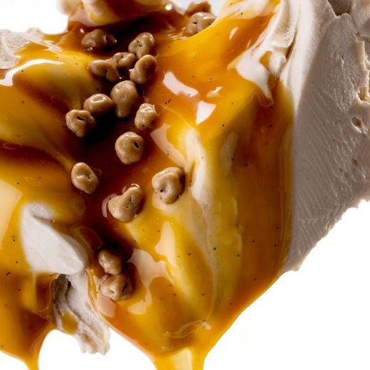 GLACE À LA NOIX DE MACADAMIA-CARAMEL SALÉ-PÉPITES DE CACAO ZÉPHYR CARAMEL