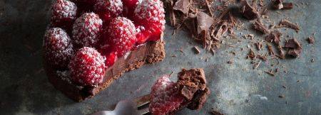 Raspberry chocolate ganache tart
