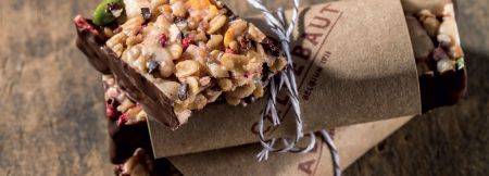 Dried fruit and cocoa nib granola bars