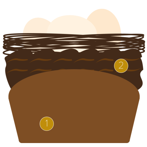 Cupcake pasquale al triplo cioccolato