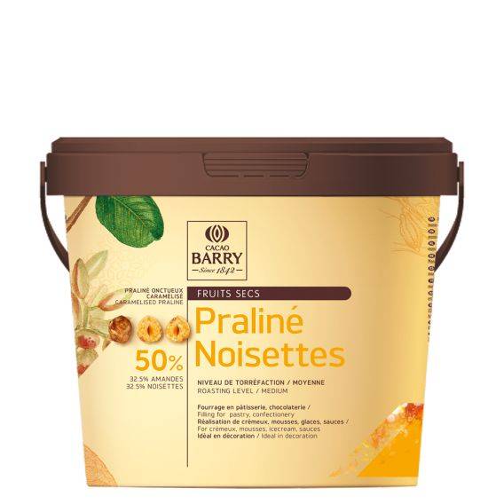 PRALINÉ - 50% NOISETTES - PÂTE - SEAU DE 5KG