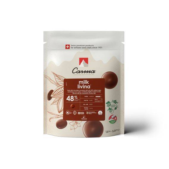 COUVERTURE AU LAIT - MILK LIVINA 48% - PISTOLES - SACHET 1,5KG