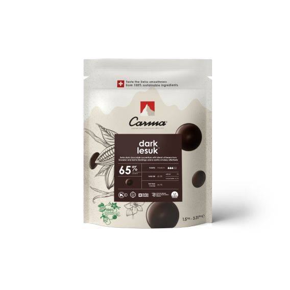 DARK COUVERTURE - DARK LESUK 65% - DROPS - BAG 1.5KG