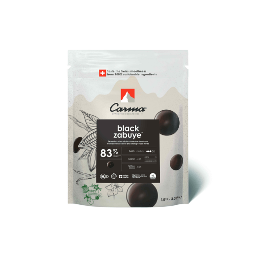 DARK COUVERTURE - BLACK ZABUYE 83% - DROPS - BAG 1.5KG