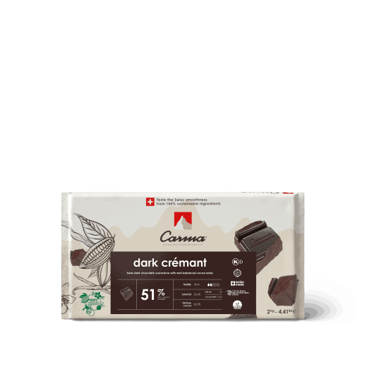 DUNKLE KUVERTÜREN - SCHOKOLADE CRÉMANT 51% - BLOCK - FLOW PACK 2KG