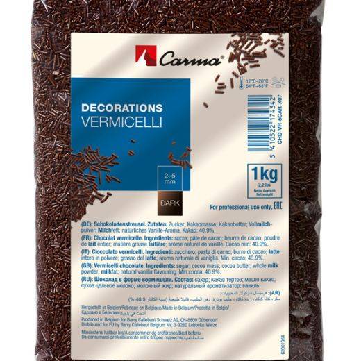 Decorations - Vermicelli dark - 1kg bag