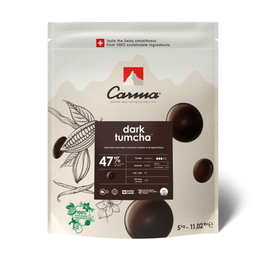 CHOCOLATE COUVERTURE - DARK TUMCHA 47% - DROPS - 5KG BAG