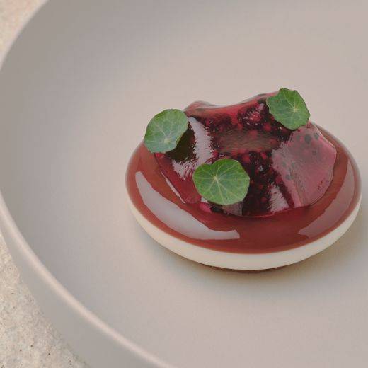 Crème fraîche, blackberries & sage pastry
