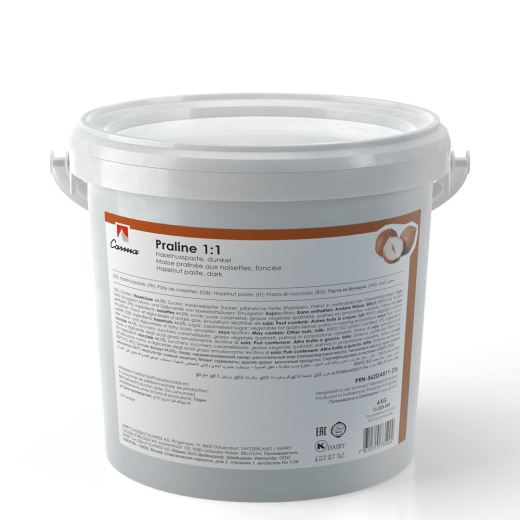 HAZELNUT PASTE, DARK - PRALINÉ 1:1 INTENSE - 6 KG PAIL