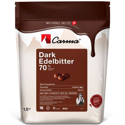 Couverturen - Dark Edelbitter 70% - Tropfen - 1.5kg Beutel