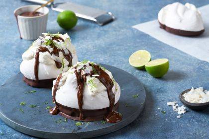 Chocolate & Lime Meringue Nests