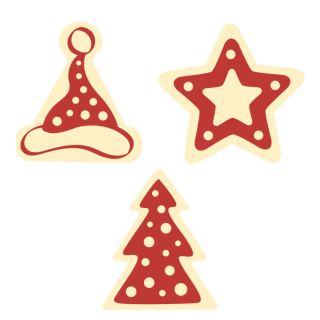 Red Christmas Set - Chocolate Decorations - Assorted Christmas Figurines Plaques - 252 pcs