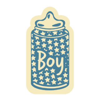 Welcome Boy - Chocolate Decorations - Baby Bottle Plaque - 140 pcs