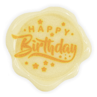 Happy Birthday Seal - Chocolate Decorations - Wax Seal Shape - 70 pcs