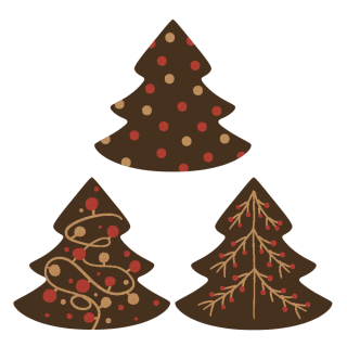 Holiday Trees - Chocolate Decorations - Christmas Tree Plaques - 192 pcs