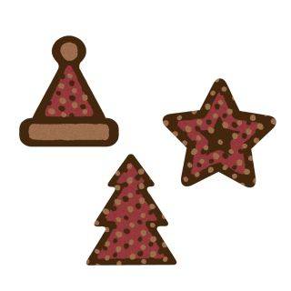 Shiny Christmas Set - Chocolate Decorations - Assorted Christmas Figurines Plaques - 252 pcs